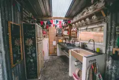 Mabel gypsy caravan kitchen area