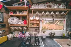 Mabel gypsy caravan kitchen area