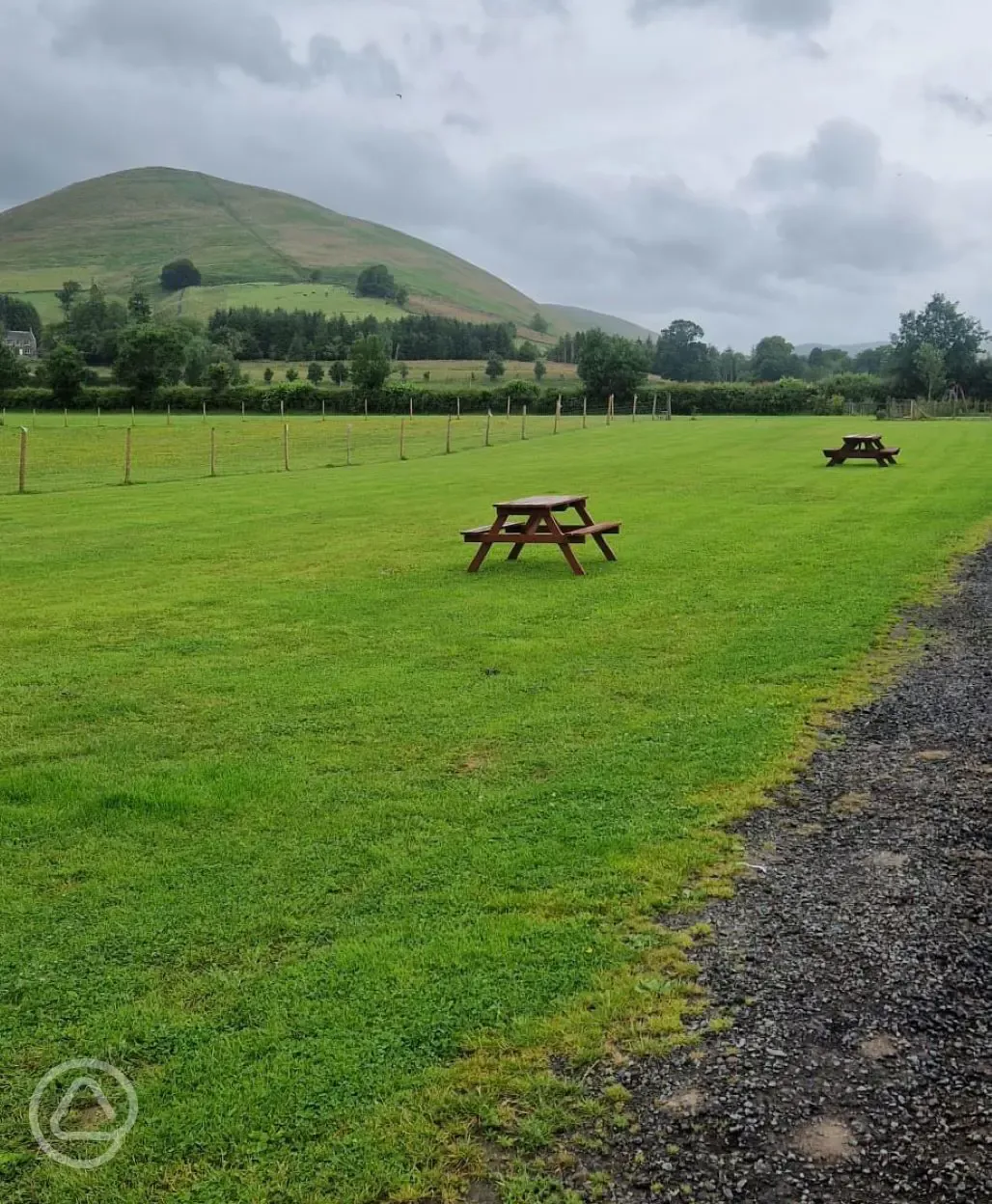 Picnic benches around site