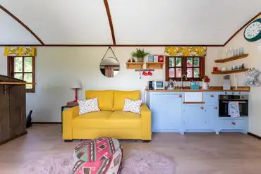 Shepherd's hut interior