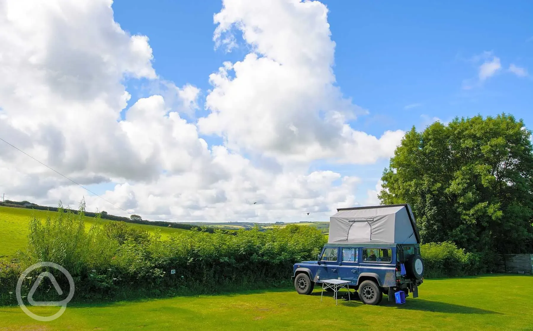 Roof tent on a non electric grass pitch