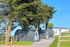 The three glamping pods with sea views 