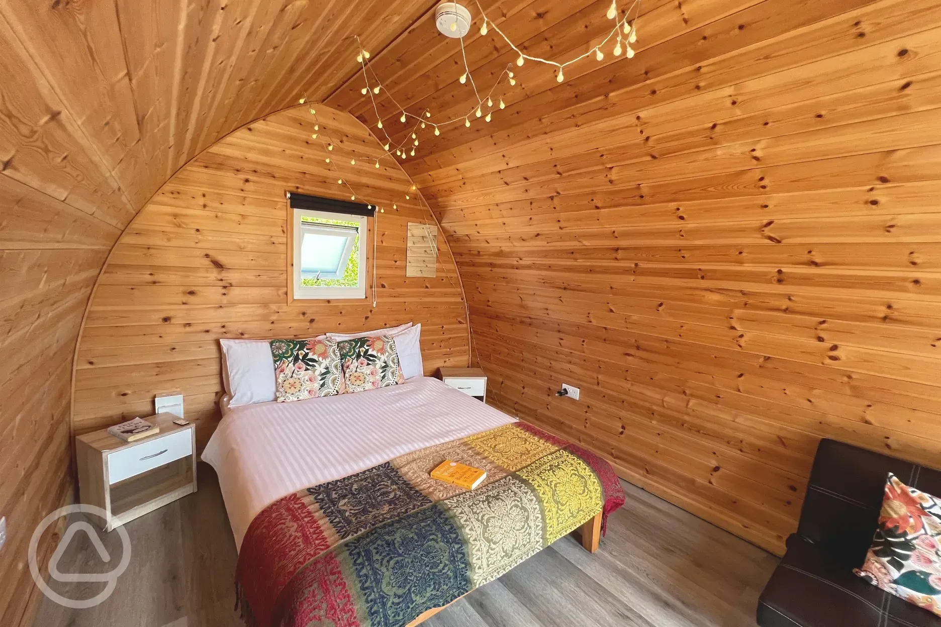 Camping pod with valley views interior (pet friendly)