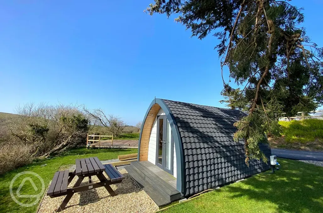 Glamping pod with valley views (pet friendly)