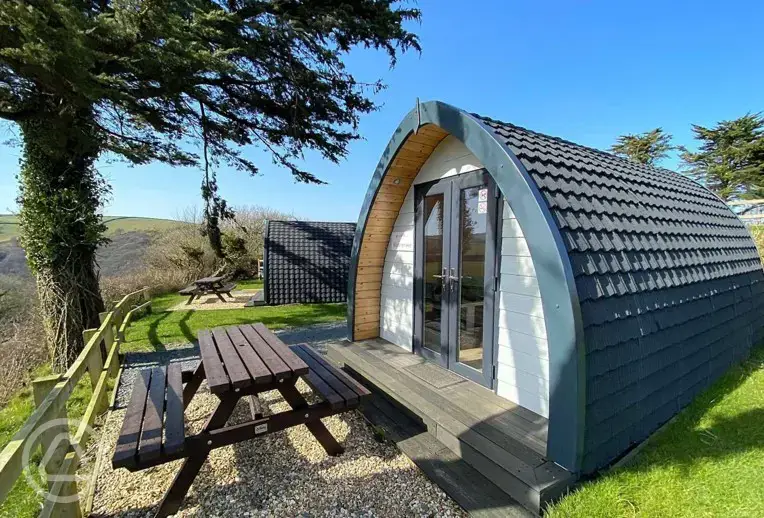 Glamping pod with sea views 