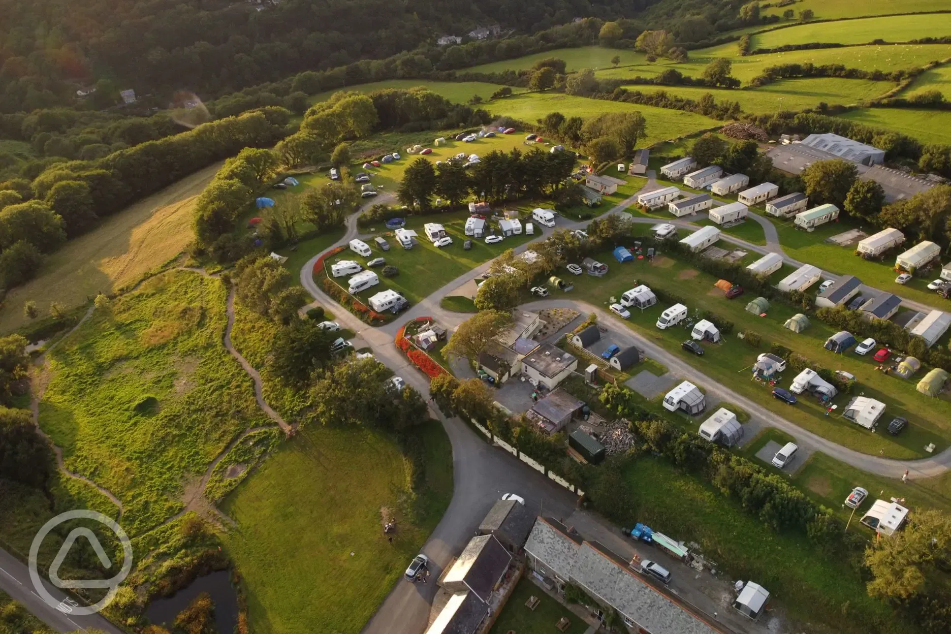 Aerial of Lynmouth Holiday Retreat set in Exmoor National Park
