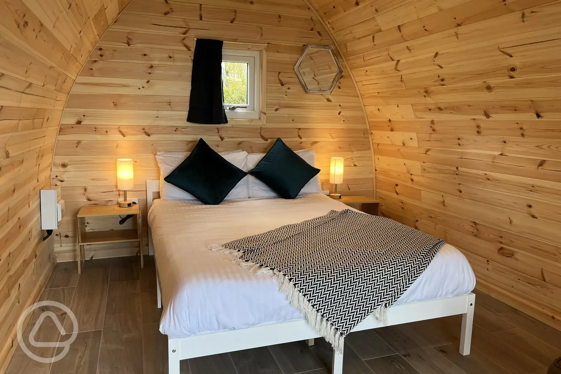 Glamping pods (pet free) bed