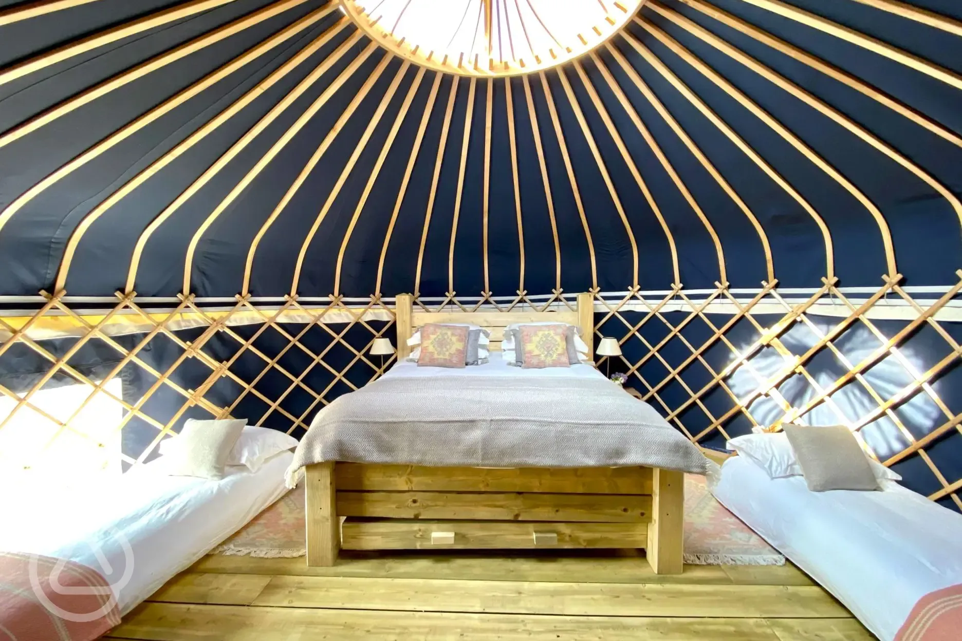 Bee Orchid and Foxglove Yurt interior