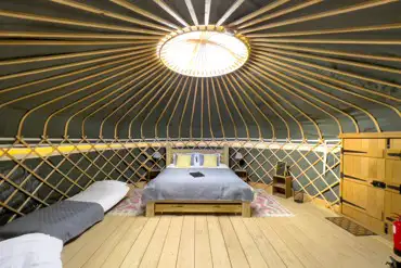 Bee Orchid and Foxglove yurt interior