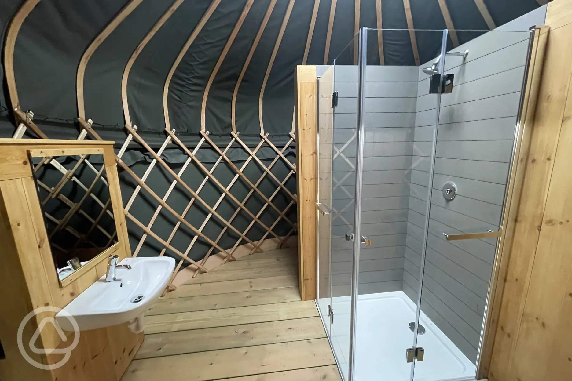 Two of the yurts have WC and shower en suite