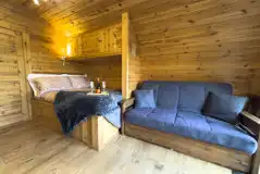 Rose ensuite glamping pod interior