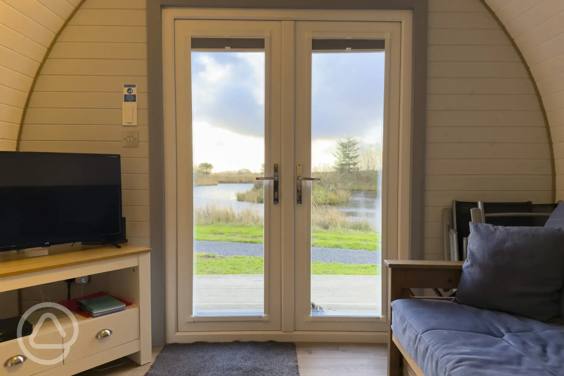 View from the Bluebell ensuite glamping pod