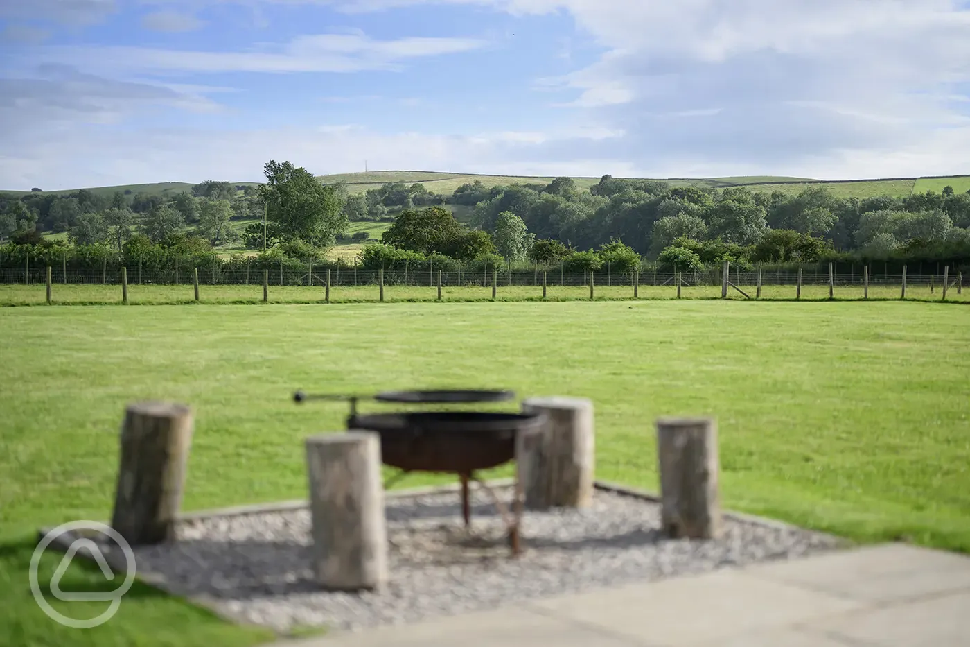 Fire pit with distant views over the Yorkshire Dales National Park