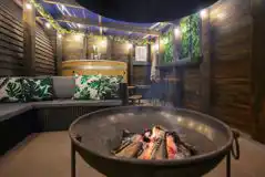 Fire pit in the private patio area of Waitby and Greenrigg pods Fire pit in the private patio area of Waitby and Greenrigg pods