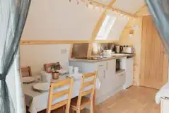 Deluxe Wigwam cabin dining area