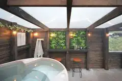 Electric hot tub in the Greenriggs pod