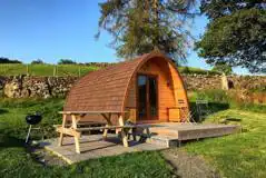 Glamping pod outdoor area