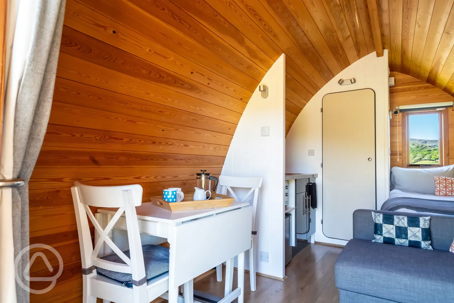 Glamping pod interior