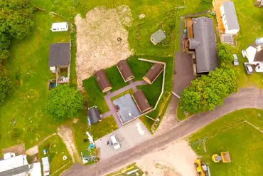 Bird's eye view of the glamping pods