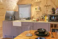 Dandelion ensuite glamping pod kitchen Dandelion ensuite glamping pod kitchen