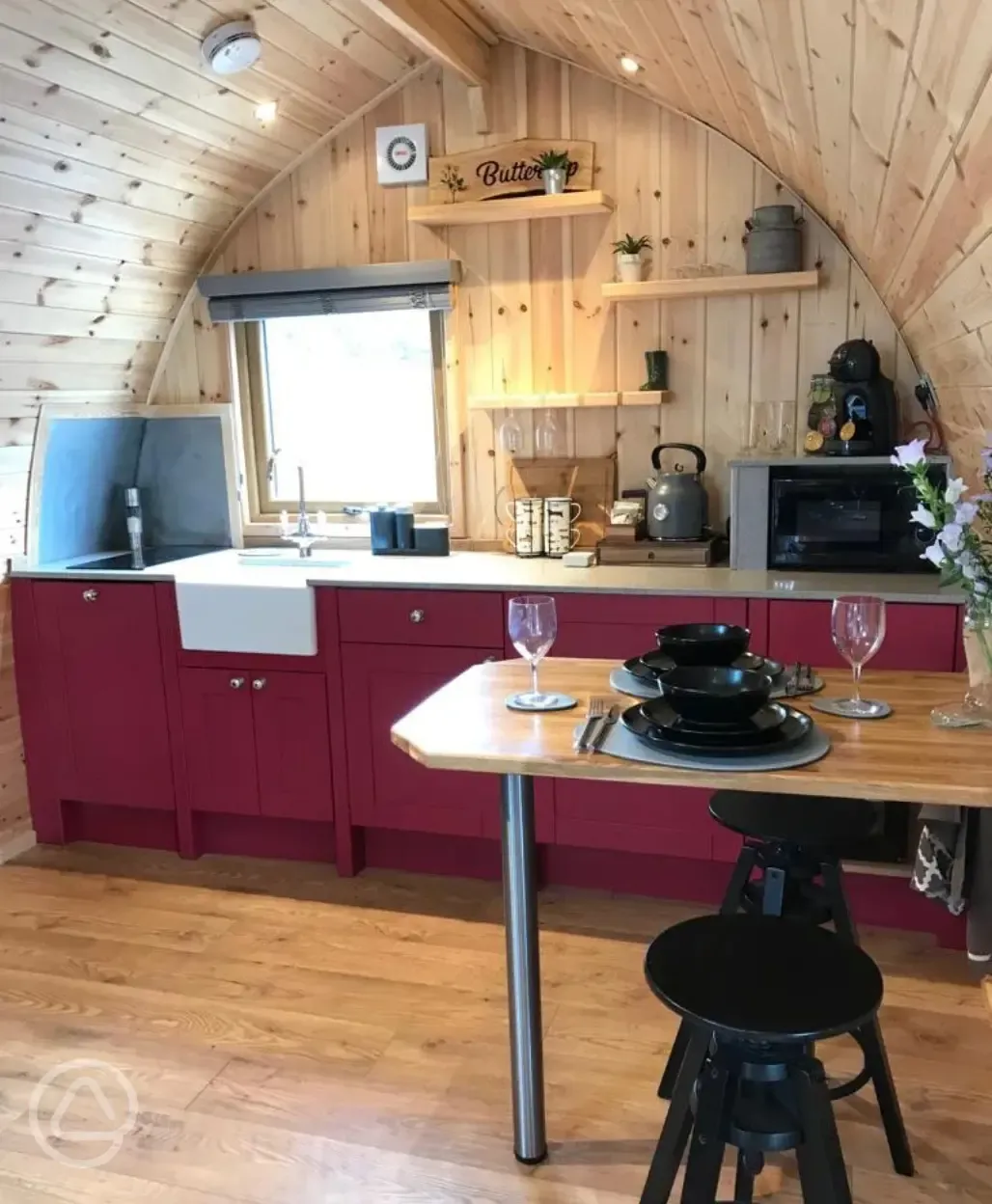 Buttercup ensuite glamping pod kitchenette