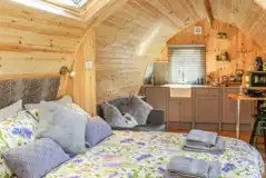 Dandelion ensuite glamping pod bedroom Dandelion ensuite glamping pod bedroom