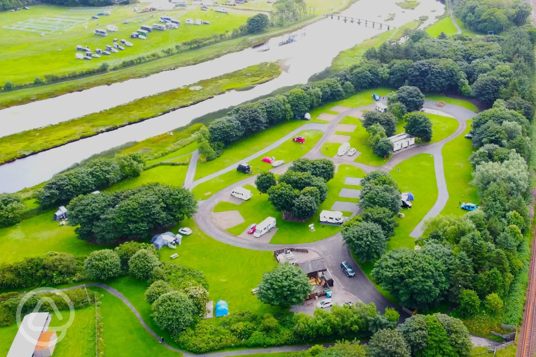 Aerial of the site and Wick River