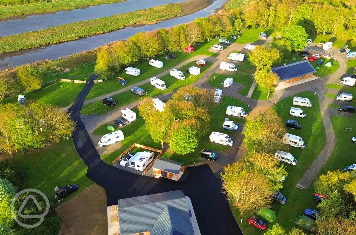 Aerial of the site and Wick River