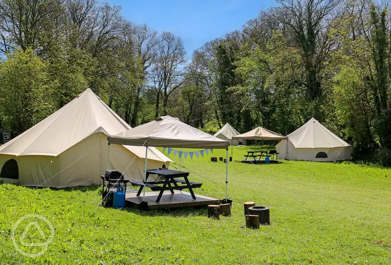 Furnished bell tents at Ritec Valley Glamping and Camping