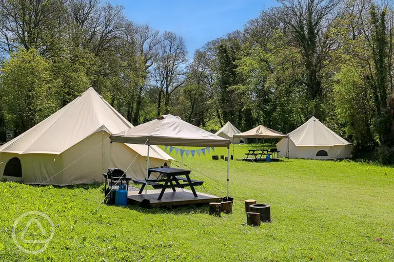 Furnished bell tents at Ritec Valley Glamping and Camping