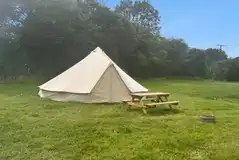 Ready tent with a double bed and mattress (bedding not provided) Ready tent with a double bed and mattress (bedding not provided)