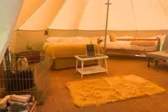 Sunflower bell tent interior