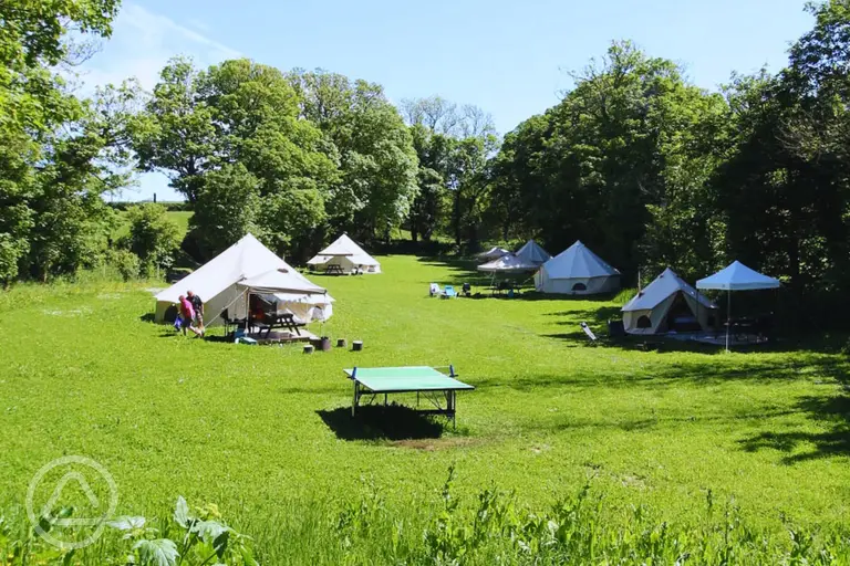 Furnished bell tents (sleeping two to six)