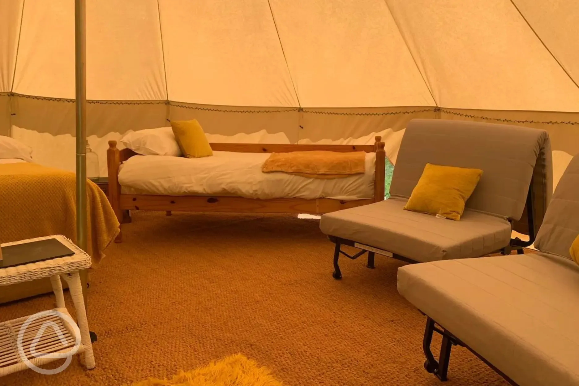 Additional beds in the bell tent