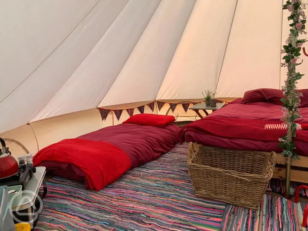 Bell tent interior 