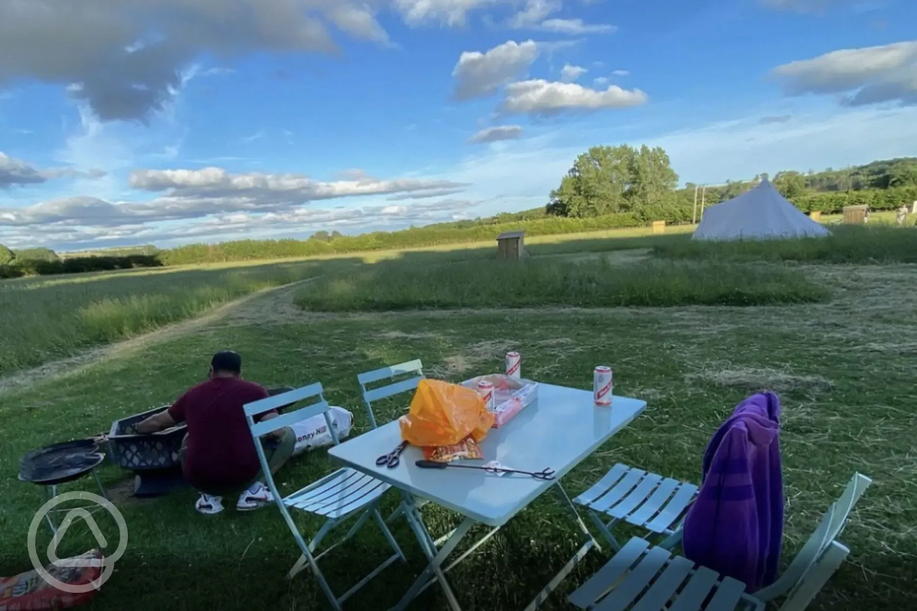 Bell tent outdoor seating area 