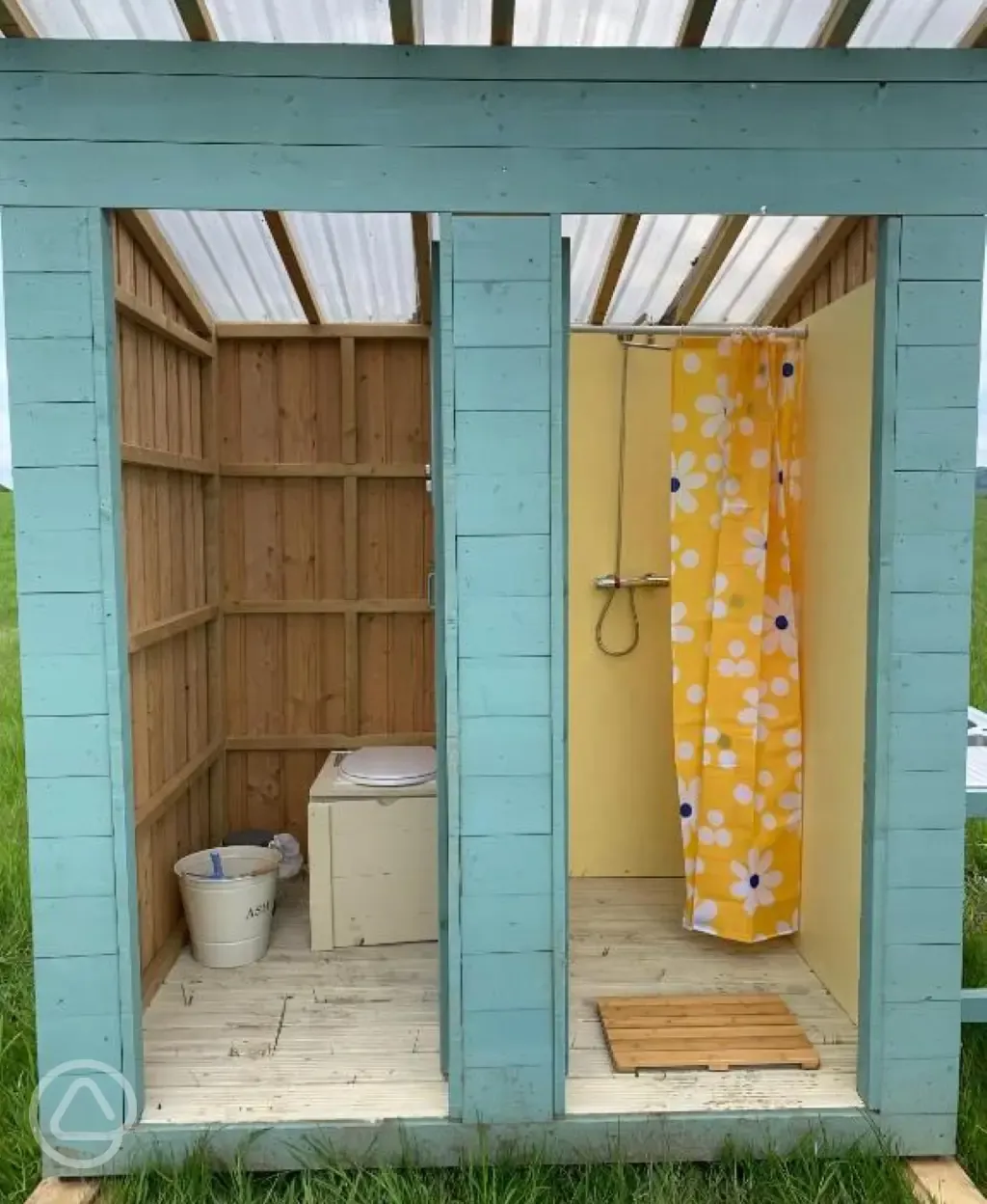 Private shower and toilet