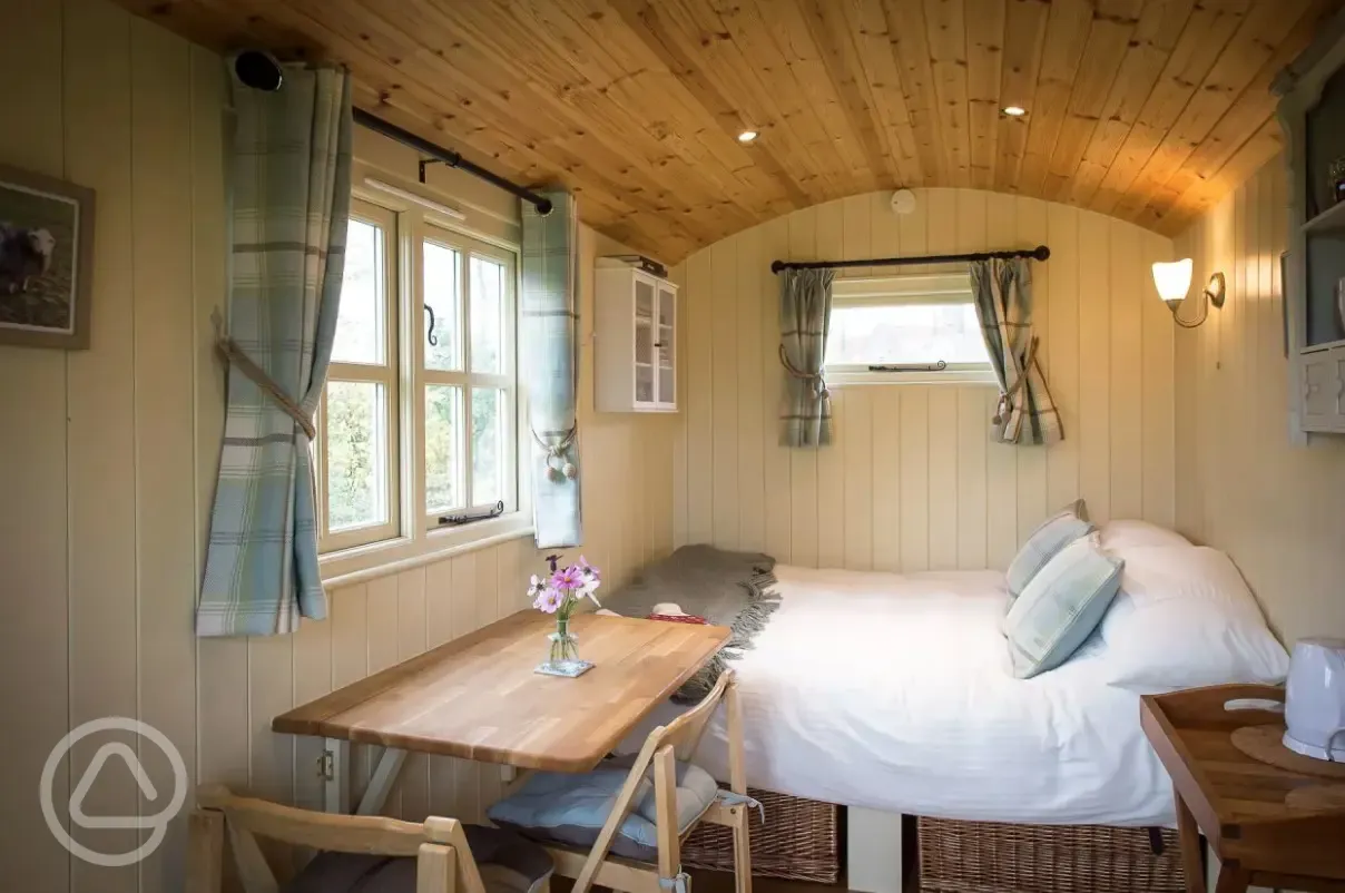 Shepherd's hut interior