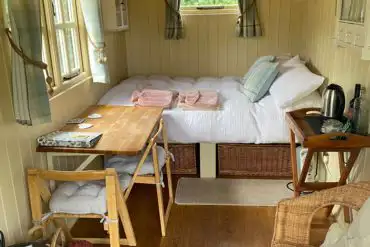 Shepherd's hut interior