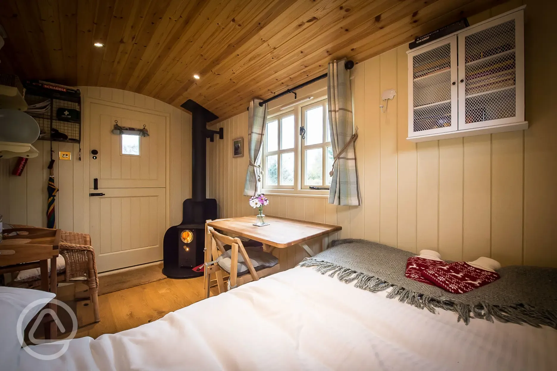 Shepherd's hut interior