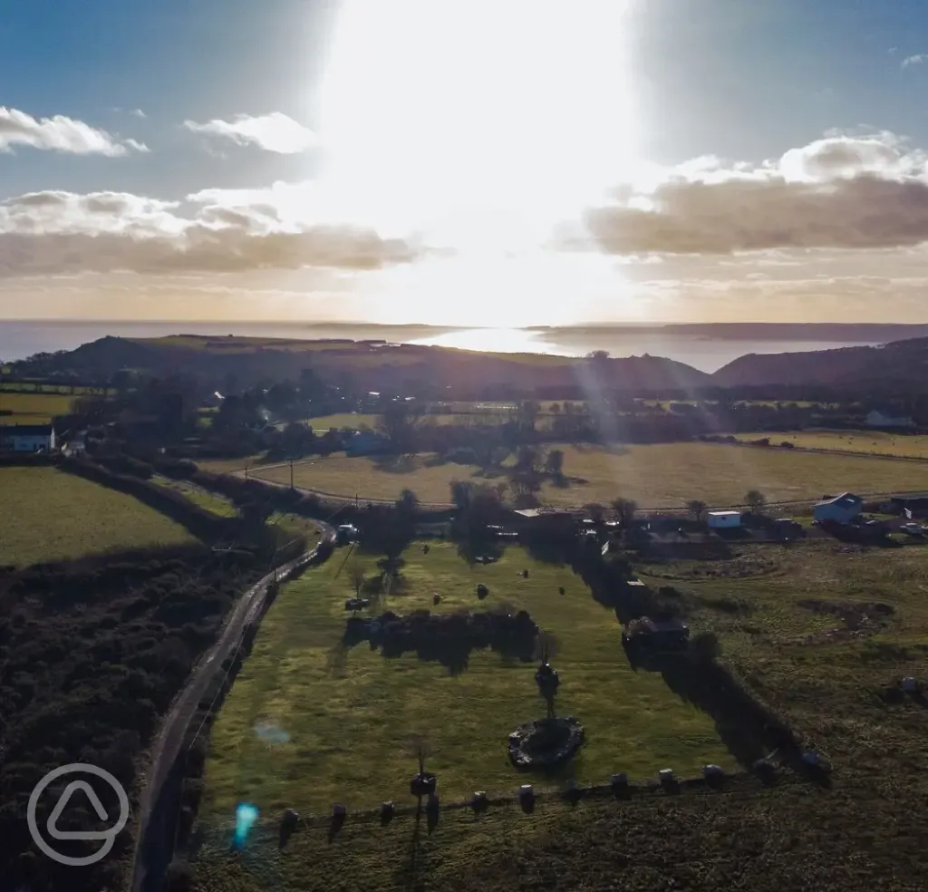 Aerial with sea view