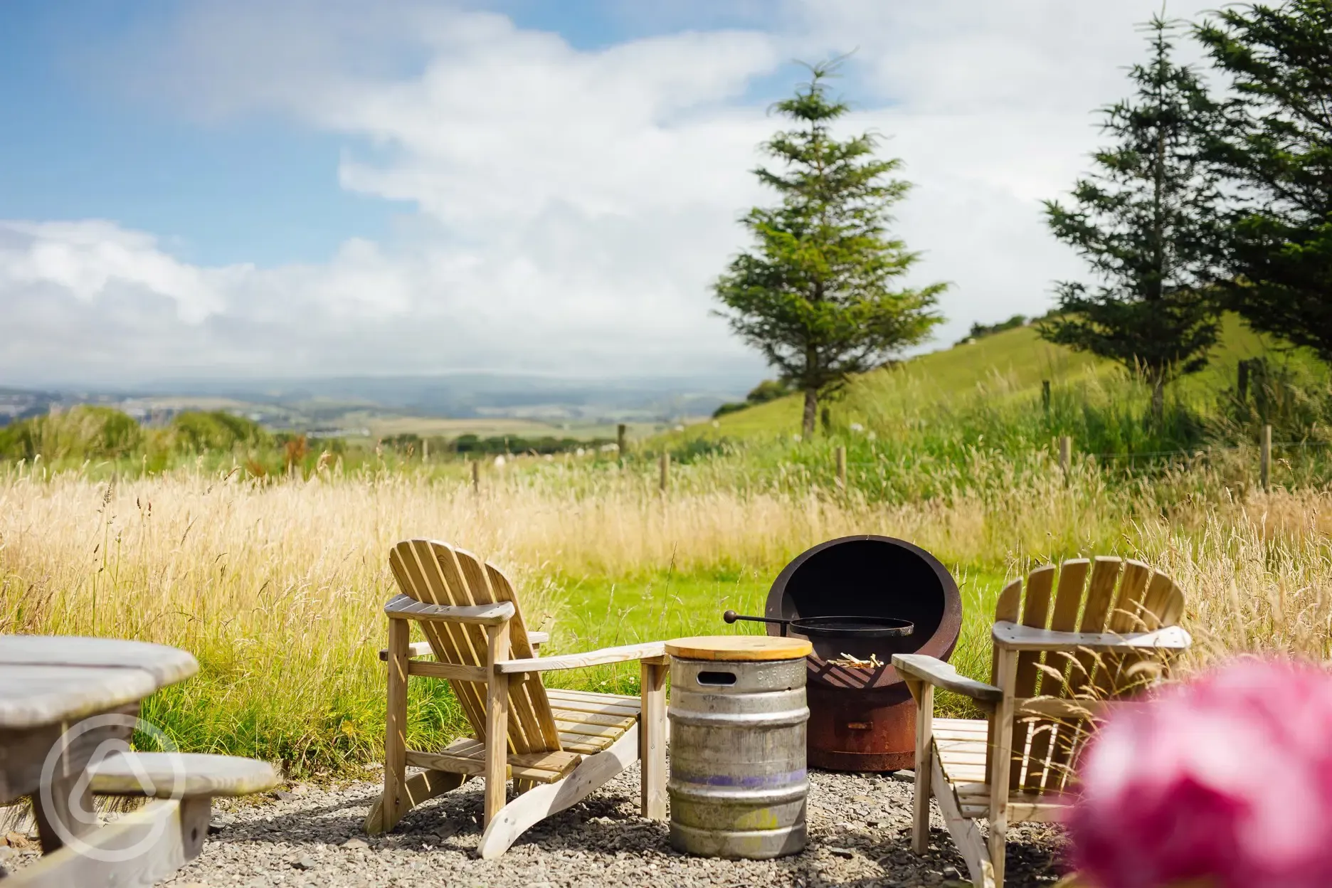 Private seating and fire pit