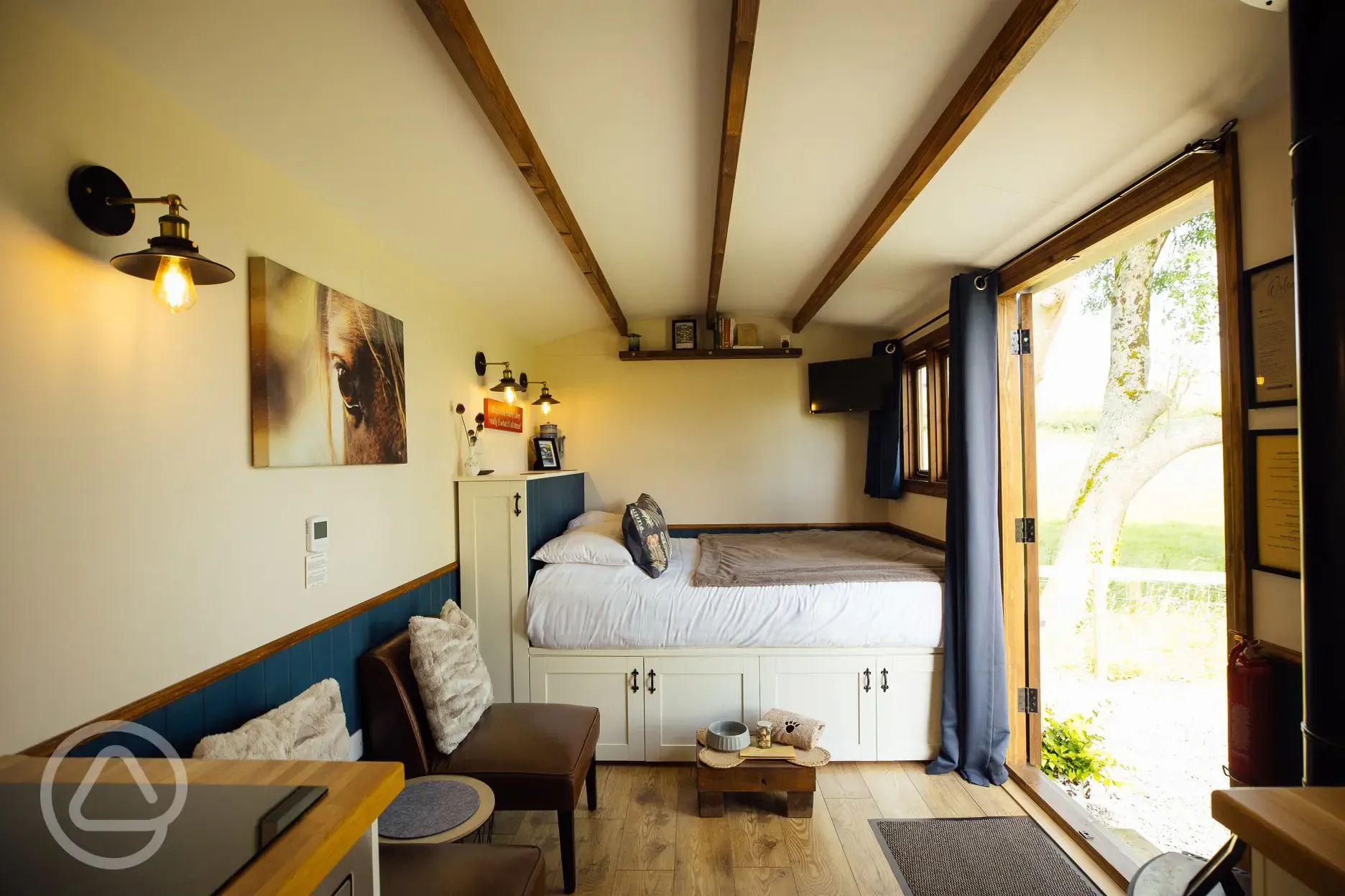 Bracken shepherd's hut interior