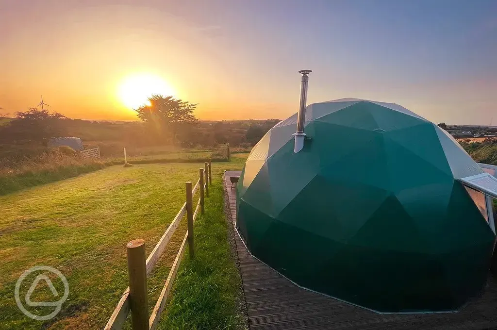 Geodome at sunset