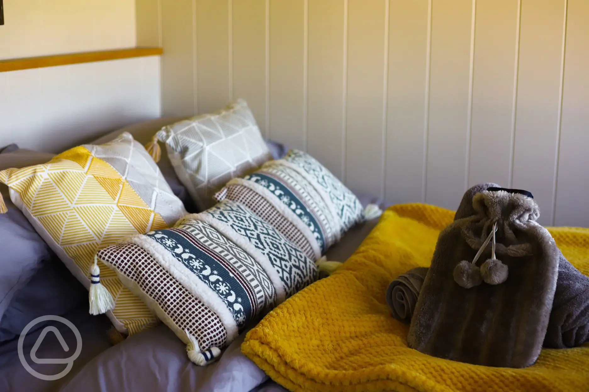 Shepherd's hut double bed