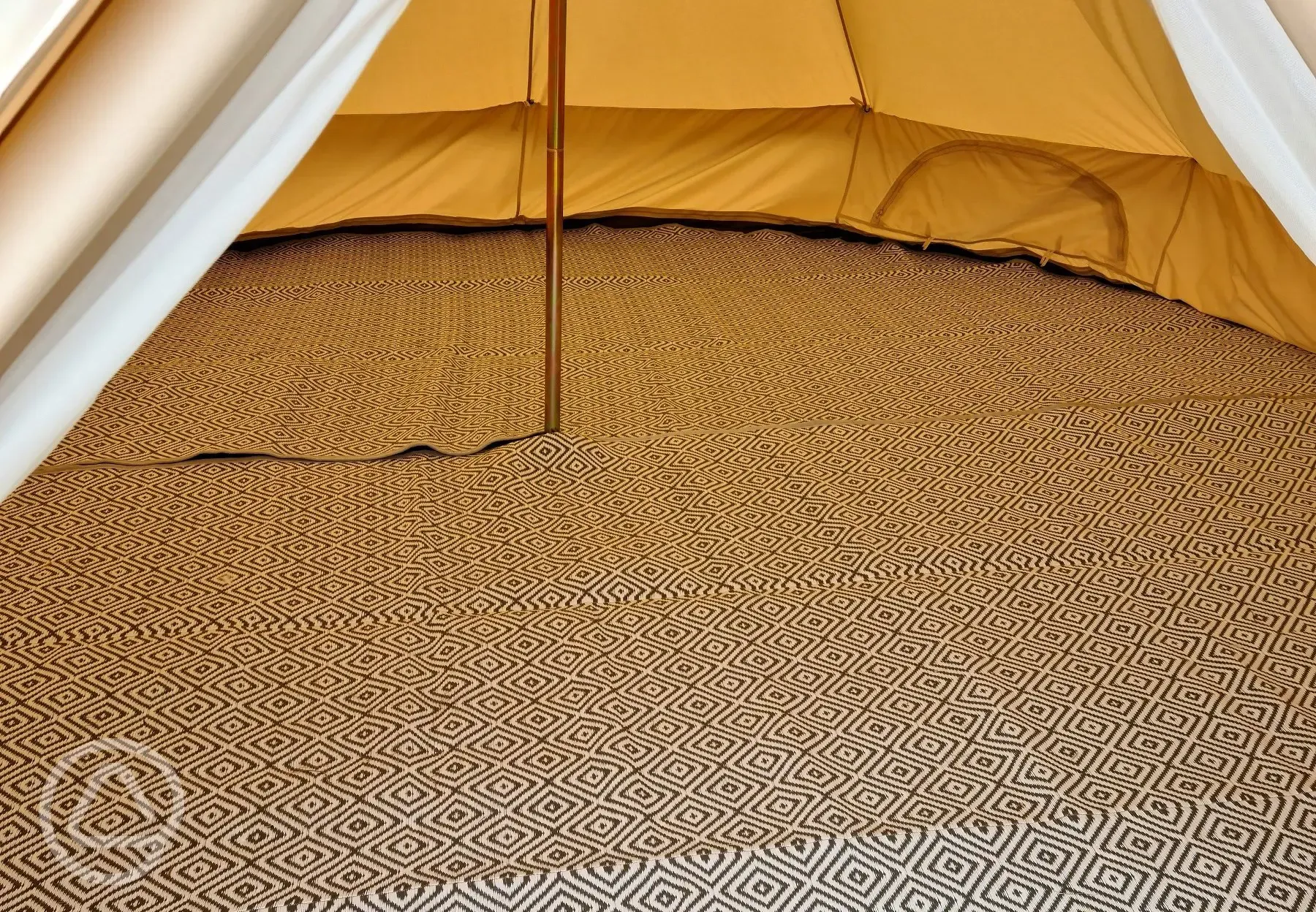 Unfurnished bell tent interior