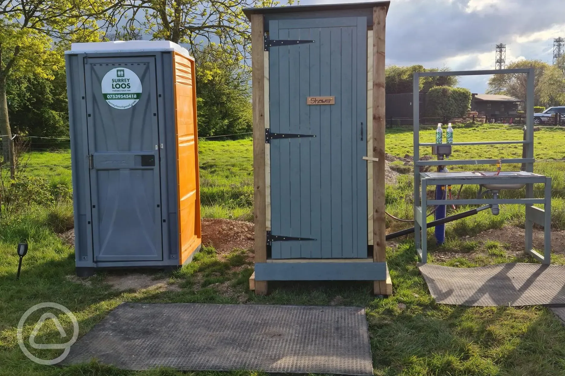 Shared shower and toilet