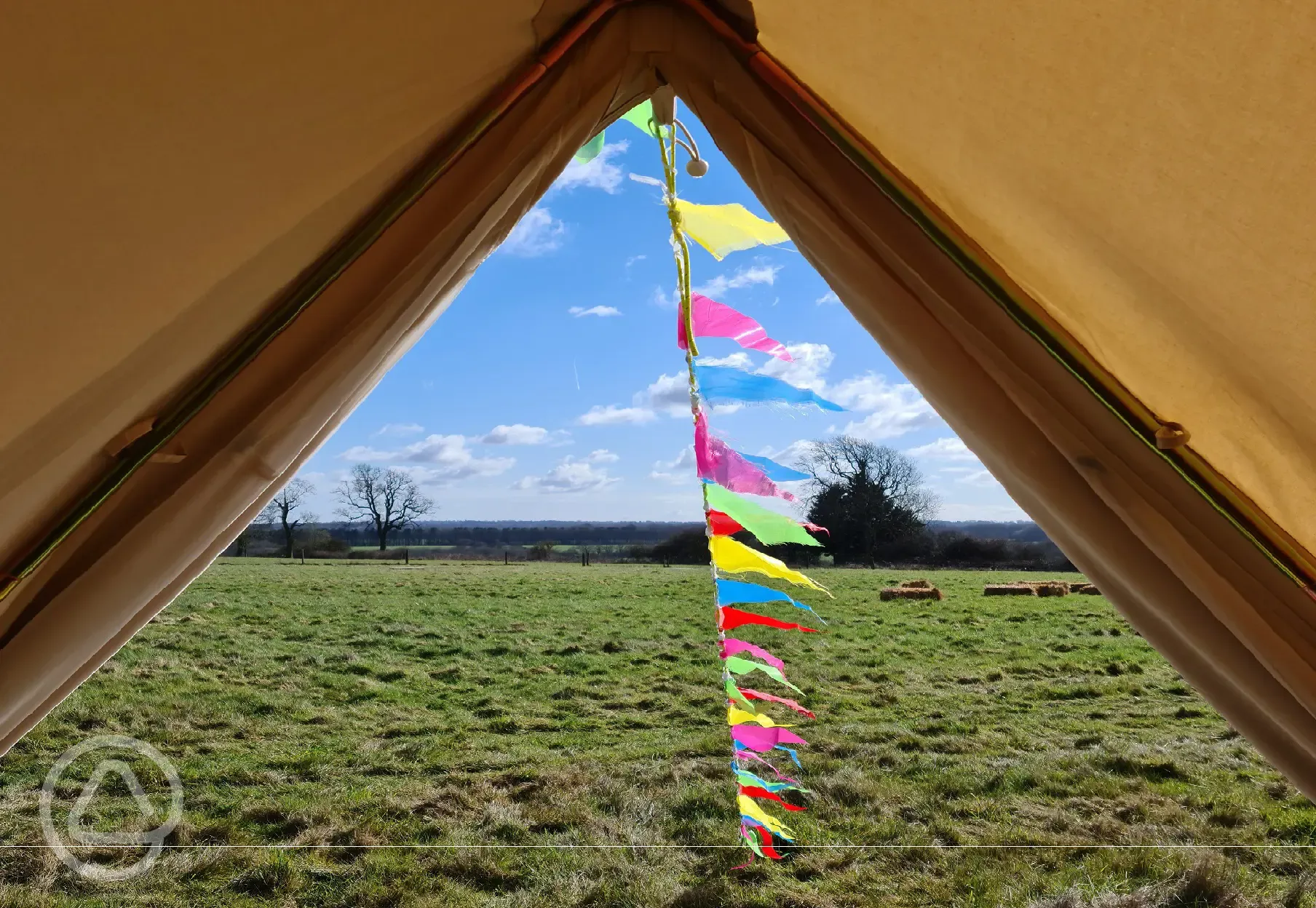 View from inside the bell tents