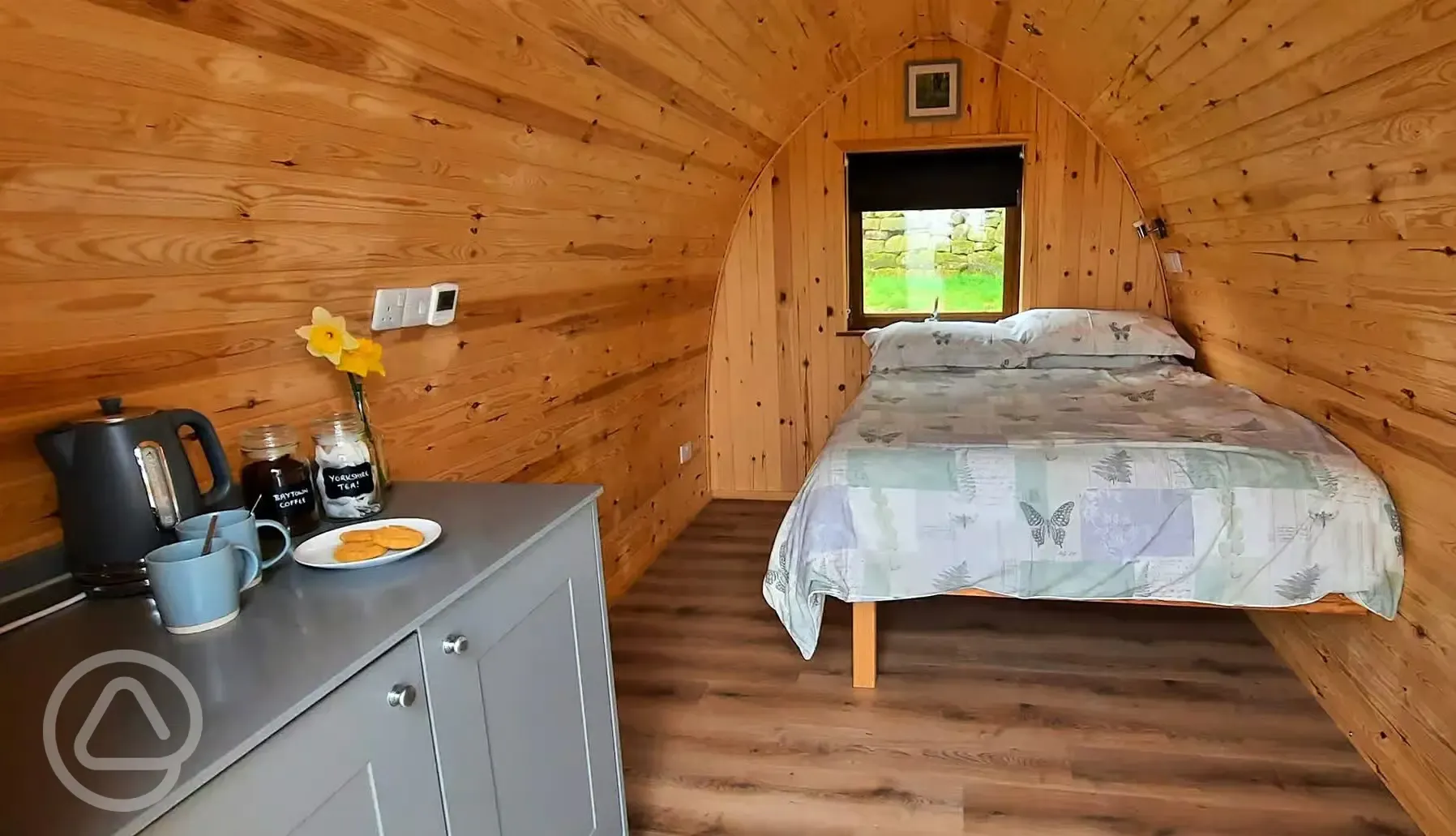 Glamping pod interior