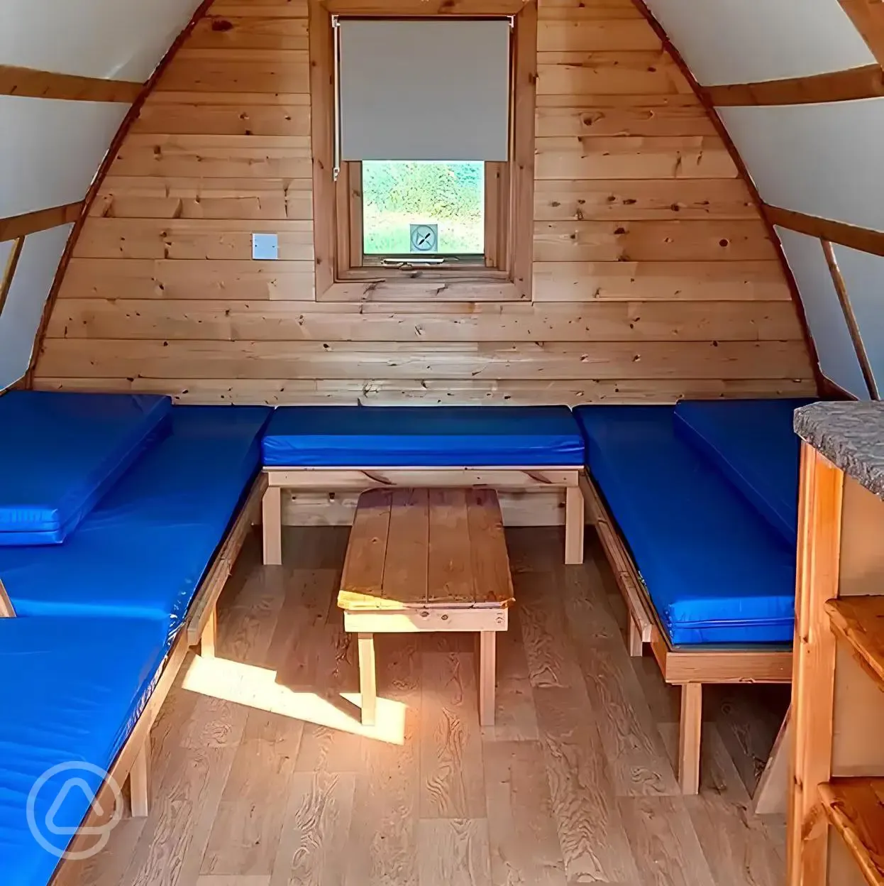 Camping pod interior